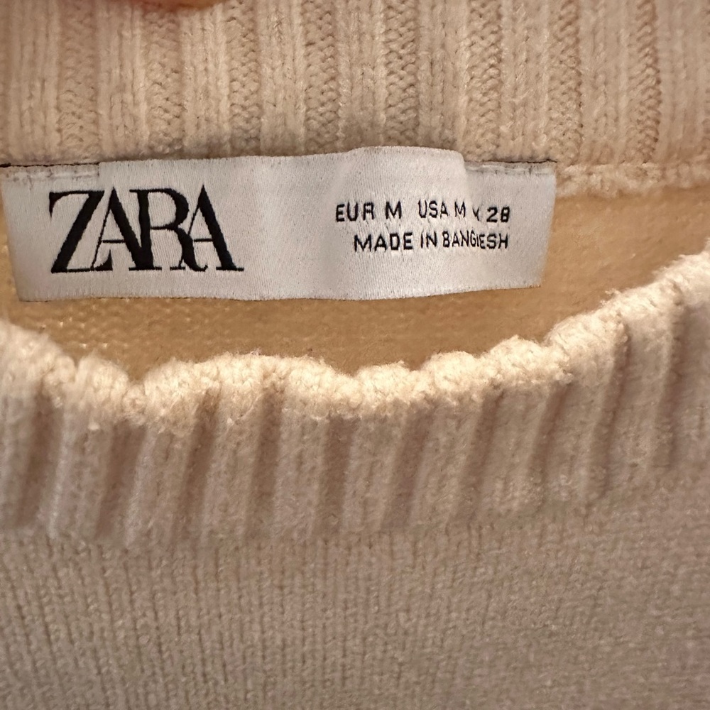 Zara Beige Crew Neck Sweater